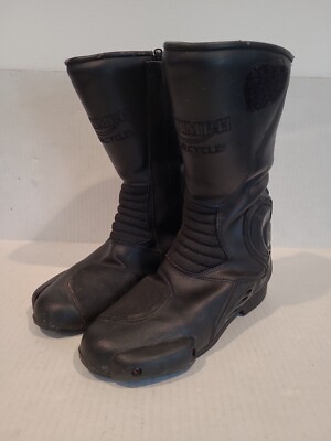 1997 Triumph Motorcycles Boots Black Leather Mens Size 11.5 EU45 Side Zip Racing 1997 Triumph Motorcycles Boots Black Leather | Mercari main image 2