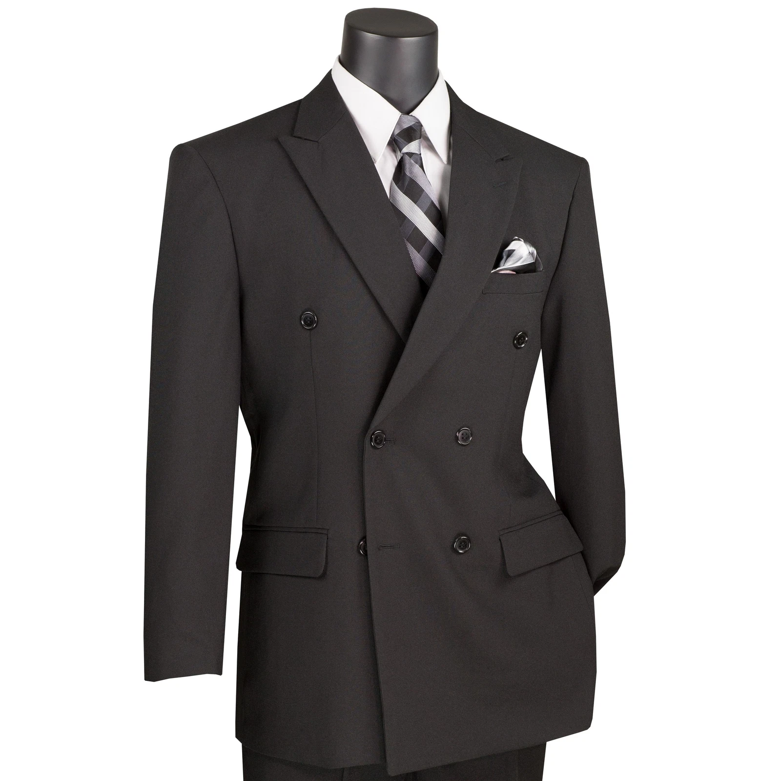 LUCCI Men's Black Double Breasted Classic Fit Poplin Polyester Suit - NEW
Opens in a new window or t
