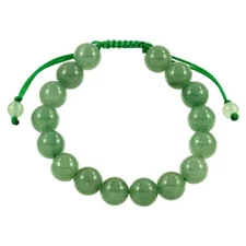 Genuine Aventurine Stone Shamballa Adjustable Bracelet in a  Gift Box