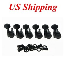 Wilkinson Locking Guitar Tuners Tuning Pegs 6 Inline Machine Heads Black