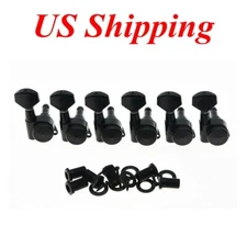 Wilkinson Locking Guitar Tuners Tuning Pegs 6 Inline Machine Heads Black