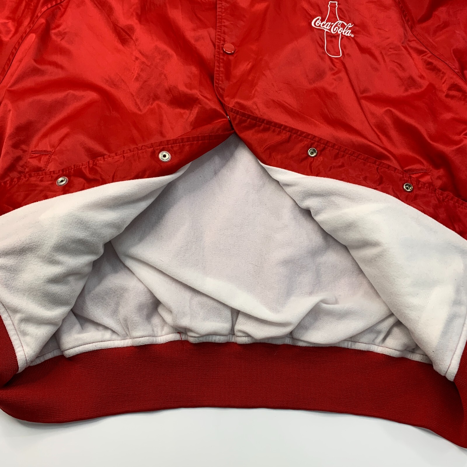 Vintage Coca Cola Satin Varsity Jacket Mens XL Coke R… Gem
