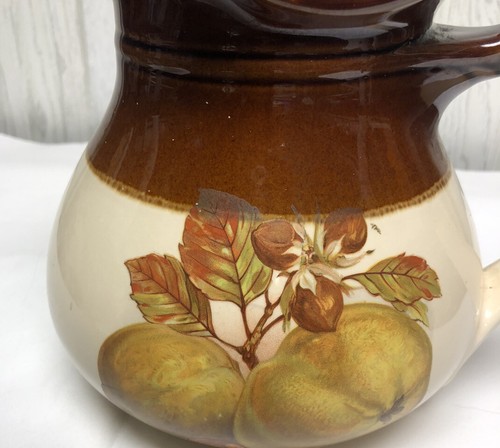 Vintage McCoy Obst Festival Krug Braun Birne Druck 7515 Kunstkeramik 7,5” x 8” - Bild 8 von 8