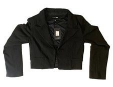 NWT Fashion Nova Talia Cropped Blazer Black Size Medium
