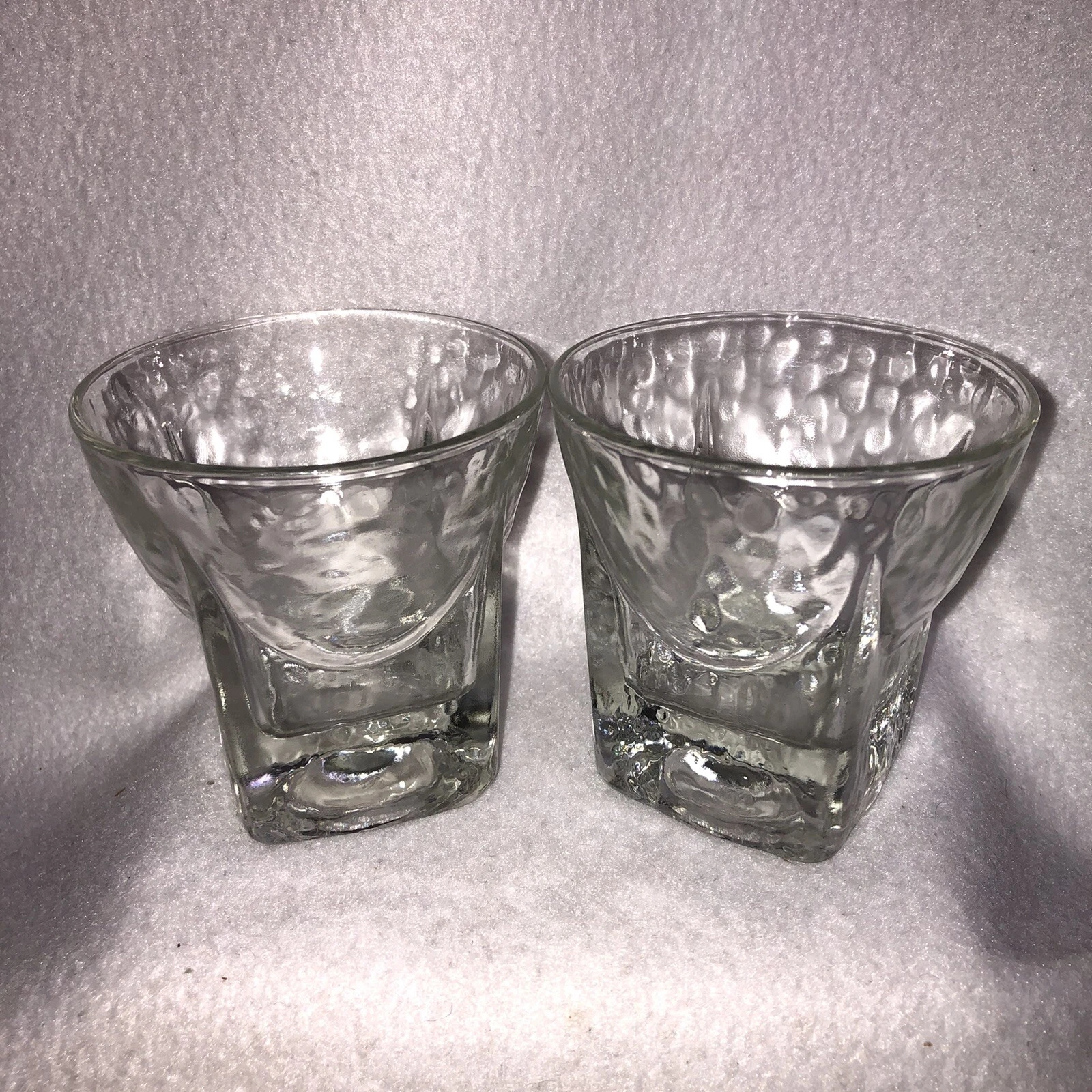 Vintage MCM Atomic Textured Libbey St Regis 6 oz On The Rocks Glasses Set of 2