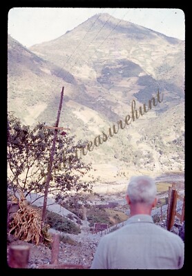 Korea Mine Tungsten WO3 Rail Car Tracks Hill 1960s 35mm Slide
