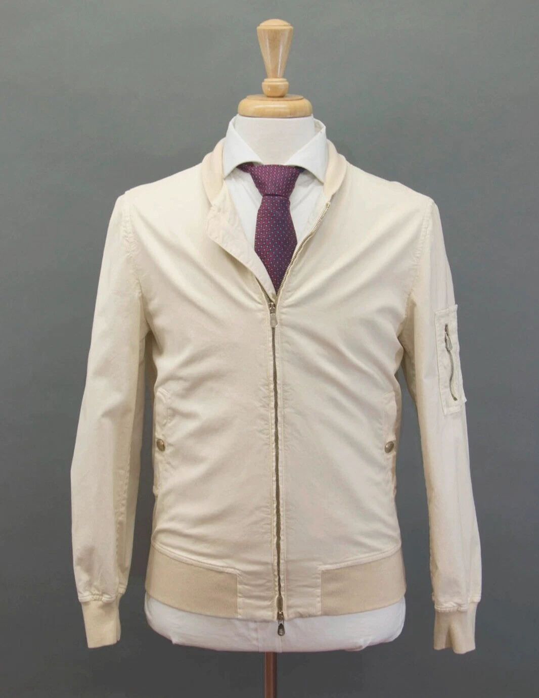 NWT $2995 Brunello Cucinelli Men's Bomber Jacket With Logo Hardware 46/36US A238 image 1