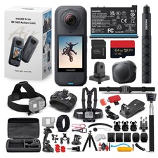 Insta360 X4 Air 360 Action Camera Starter Bundle Black with 50-in-1 Accessory