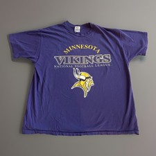 1996 Minnesota Vikings T-Shirt Single Stitch Purple 2XL Made in USA NFL Hanes SS