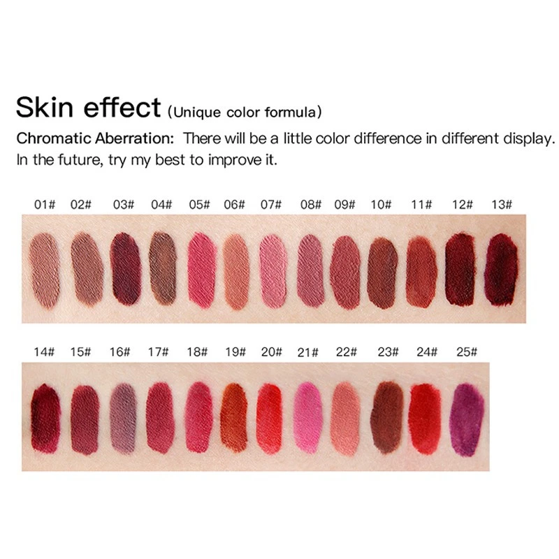 Dark Nude Matte Velvet Liquid Lipstick Waterproof Long Lasting Lip Gloss - Image 2 of 4