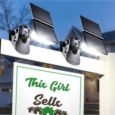 Clip On Solar Sign Lights Outdoor Real Estate Signage Waterproof Dusk to Dawn