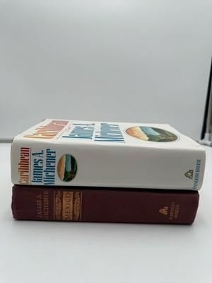 James A. Michener - 2 Book Lot: Caribbean 1989 HC & Mexico 1992 HC Both 1st Ed