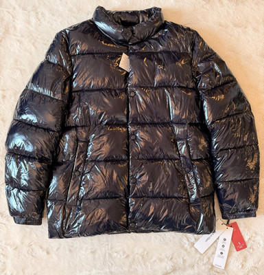 NWT Calvin Klein Men's Navy Blue Puffer Jacket Glossy Shiny Sorona Aura Medium