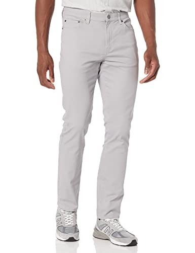 Amazon Essentials Herren Stretch-Twillhose Slim Fit Hellgrau 5-Pocket 33W/32L-image