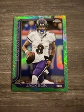 2025 Topps Chrome Football Lamar Jackson Refractor Green Pig Skin /99
