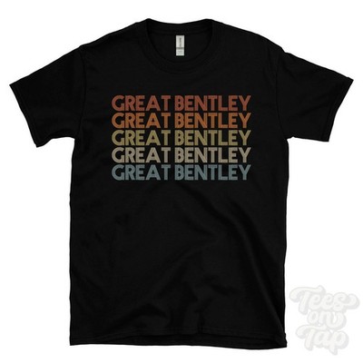 TOLLES BENTLEY WIEDERHOLTES RETRO-STIL T-SHIRT Herren & Damen UK Ortsname Geschenk