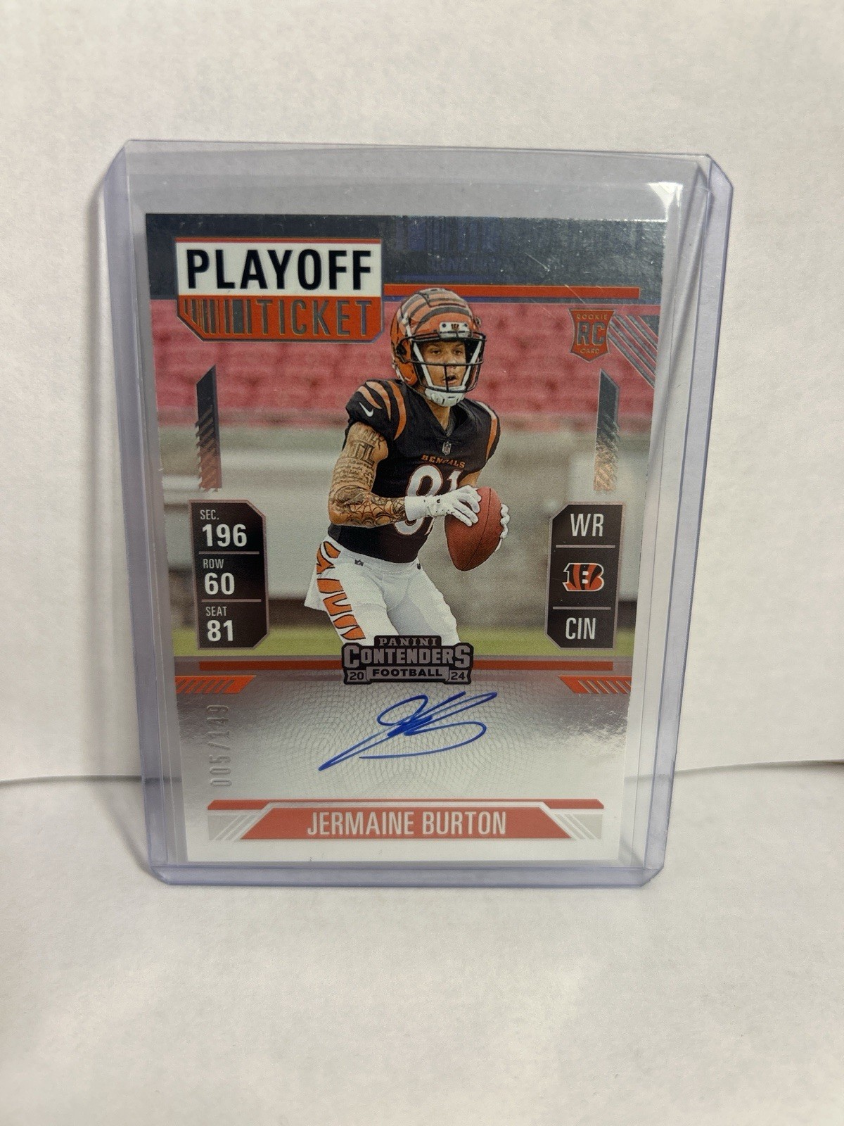 2024 Panini Contenders - Rookie Ticket RPS Jermaine Burton Playoff Ticket /149 