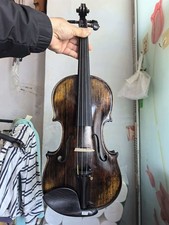 4/4 violin Stradi model flamed maple back spruce top hand carved 0016