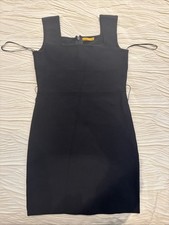 Alice and Olivia Bandage Bodycon square neckline black dress M