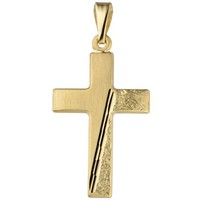 Jobo AnhäNger Kreuz 333 Gold Gelbgold Teil Matt GehäMmert KreuzanhäNger