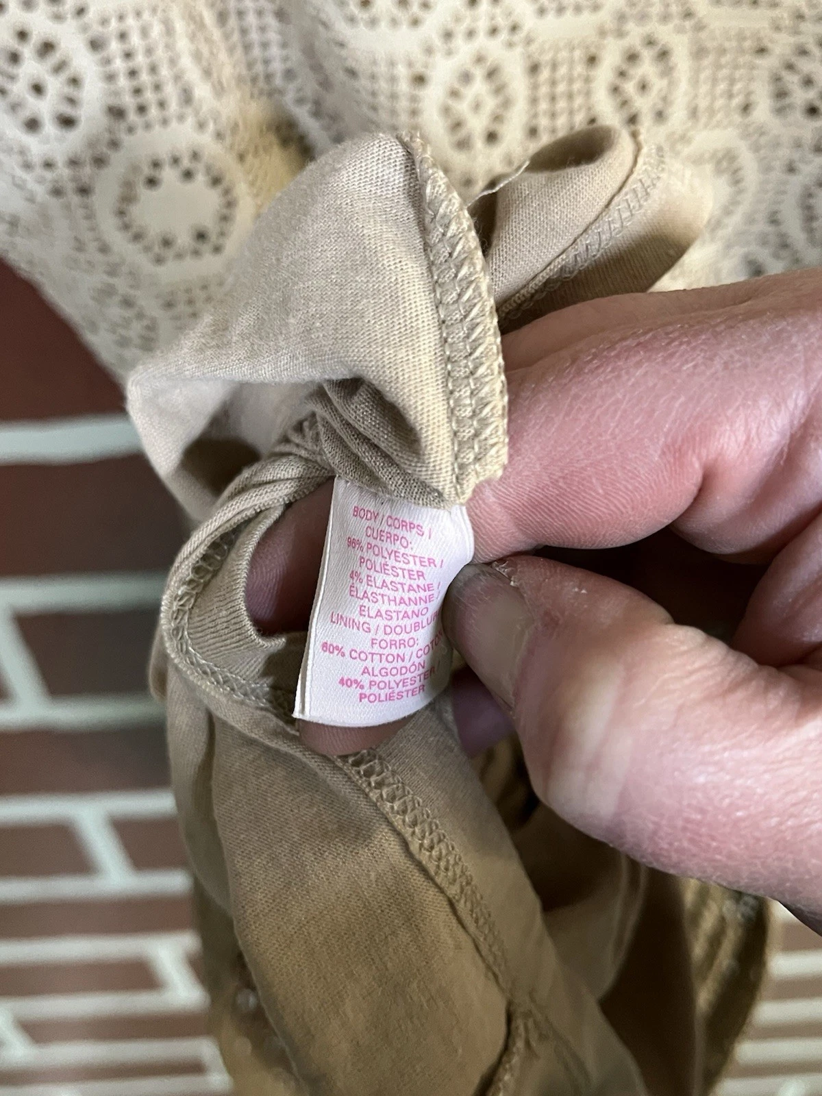 UNDERCOVER Abito Vintage Victoria’s Secret Uncinetto Pizzo Increspato Beige Classico Chic Taglia XS