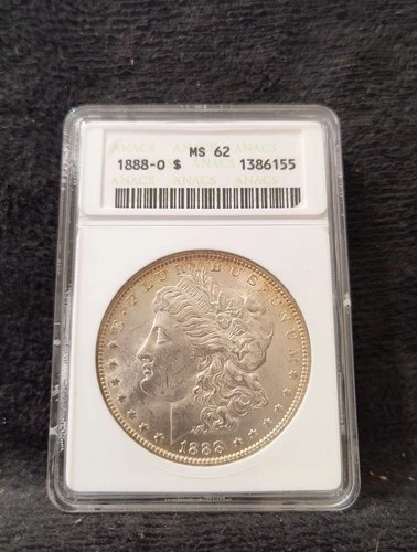 1888-O Morgan Dollar MS 62 Soapbox ANACS Rim Toning
