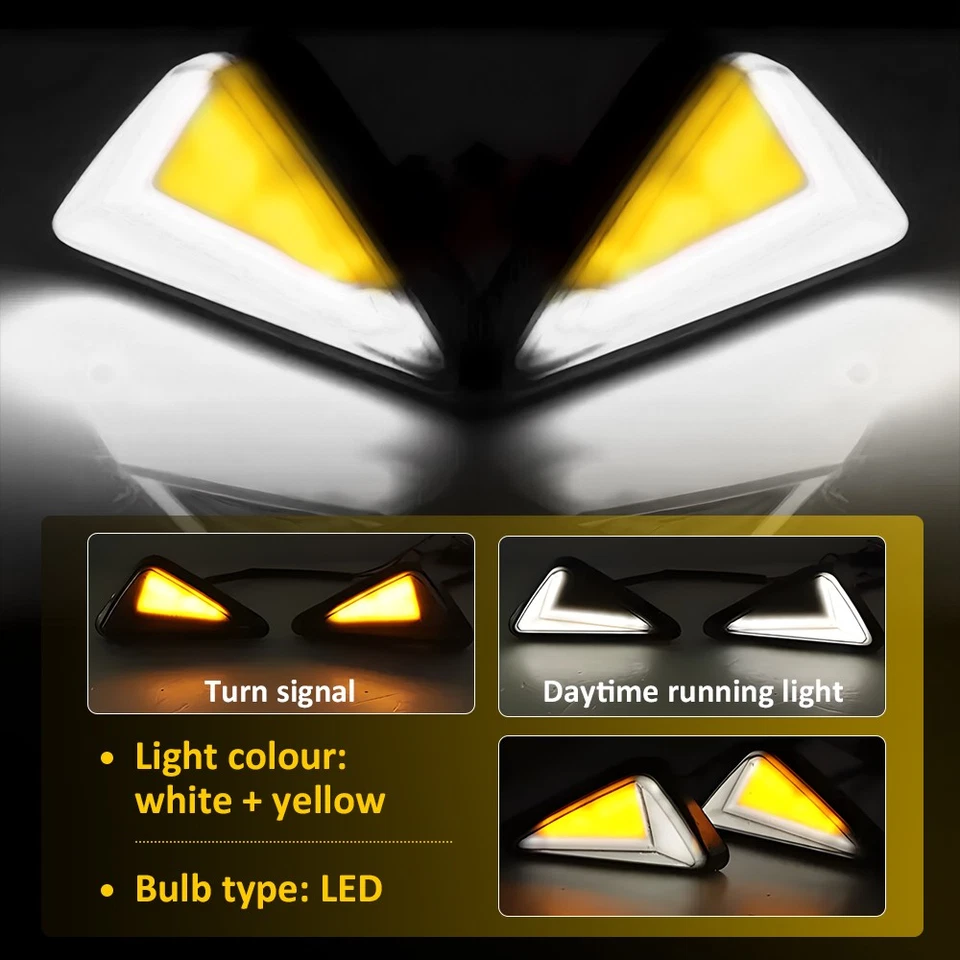 4X Luz intermitente LED de montaje empotrado para motocicleta blanco ámbar R Foto 4 de 4