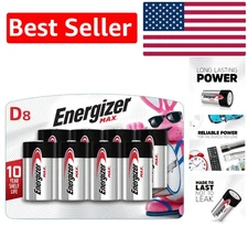 Upgrade Your Devices with MAX D Alkaline Batteries - 8 Pack, 10- Life
