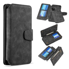 GSA Deluxe Magnetic Detachable Flip Wallet Case For iPhone 11 Pro (5.8") -