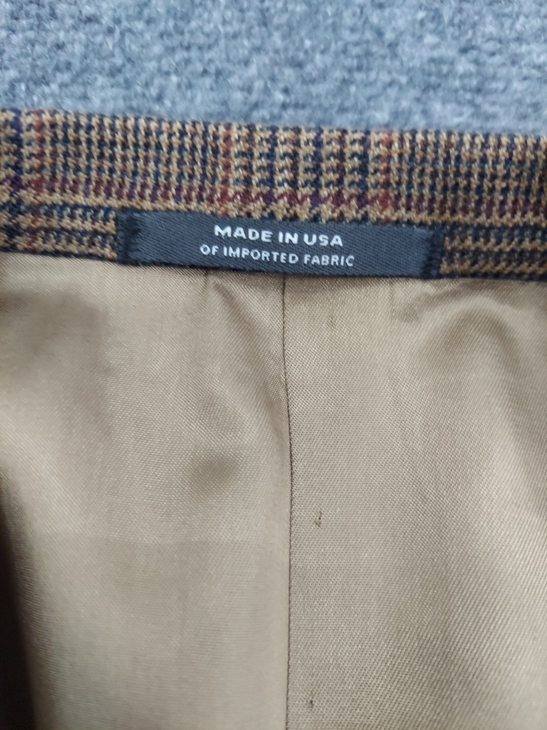 Vtg Austin Reed Jacket Blazer 36 R Brown Houndstooth Tweed Elbow Patch USA Made