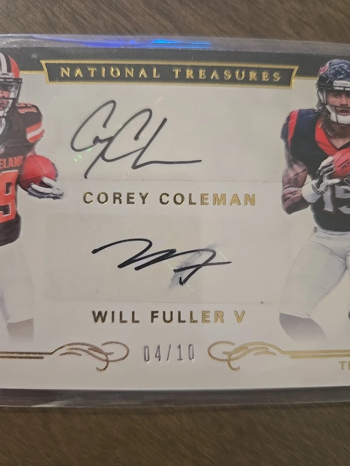Dual Auto #'d /10 Corey Coleman And Will Fuller V. 2016 NFL National Treasures - Image 2 of 4