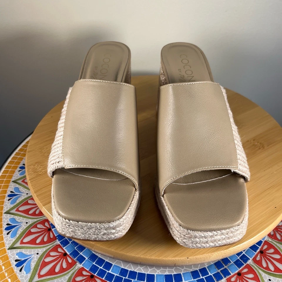 Coconuts by Matisse Beaufort Beige Rope Heel Size 10 Womens Slide Sandals Summer - Image 4 of 4