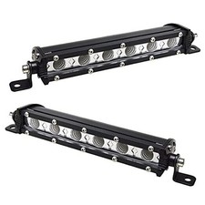 2pc 7 Inch 30W Single Row Led Light Bar Flood Beam Slim Off Road Light Fog