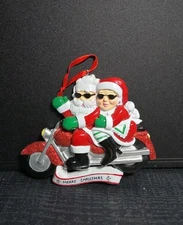 PolarX Motorcycle Couple Mr. & Mrs. Claus - Christmas Tree Ornament