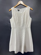 Talbots Women's Sheath Dress Size 8 White Eyelet Sleeveless Embroidered
