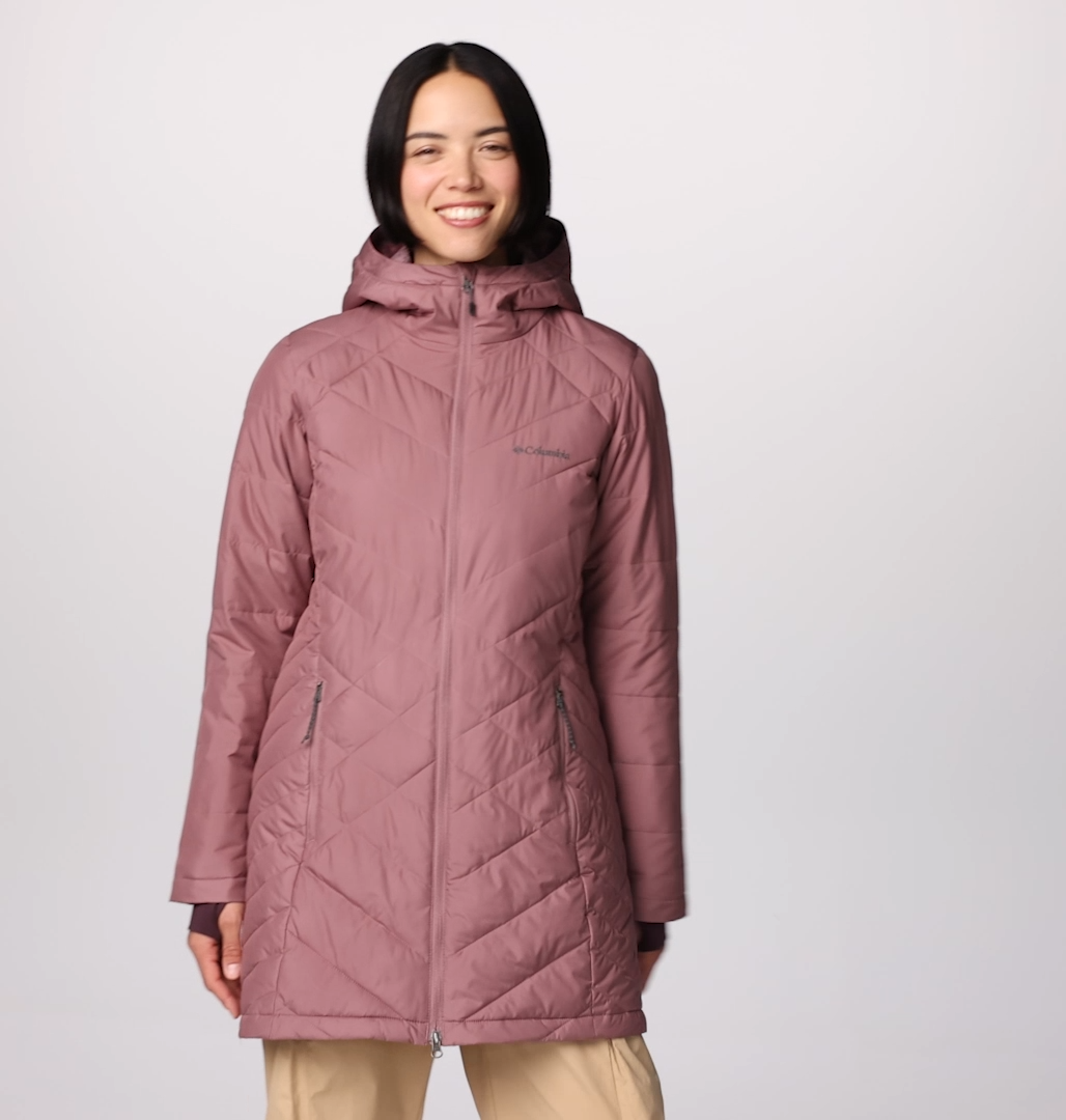 NWT Columbia Heavenly Long Hooded Jacket Fig Omni-Heat $160 | eBay