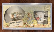 Image of Peter Rabbit Nursery Child's 2-Piece Vintage Cup/Dish Set Wedgwood 1991 - NEW!