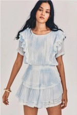 LoveShackFancy Natasha Dress S 4 Women Casual Hand Dye Swiss Dot Mini NEW 46953