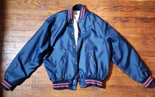 Vintage HOLLOWAY Navy Blue w/ RED Softball/Trucker Jacket Mens Size XL