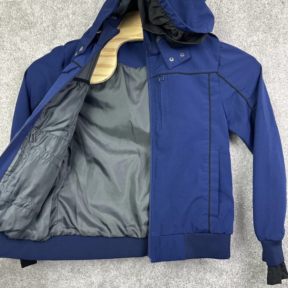 Chaqueta de viaje Baubax Bomber 2.0 para mujer azul talla pequeña capucha resistente al agua Foto 3 de 4