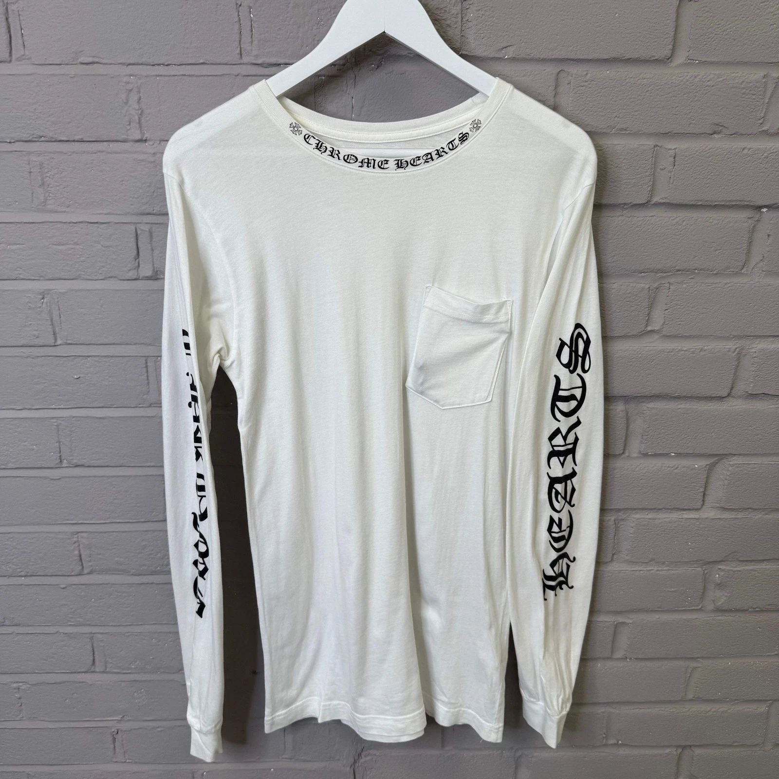 CHROME HEARTS White Long Sleeve T-Shirt Size Medium