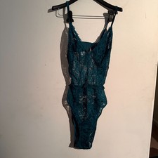 Savage X Fenty 1X Floral Lace Teddy Teal