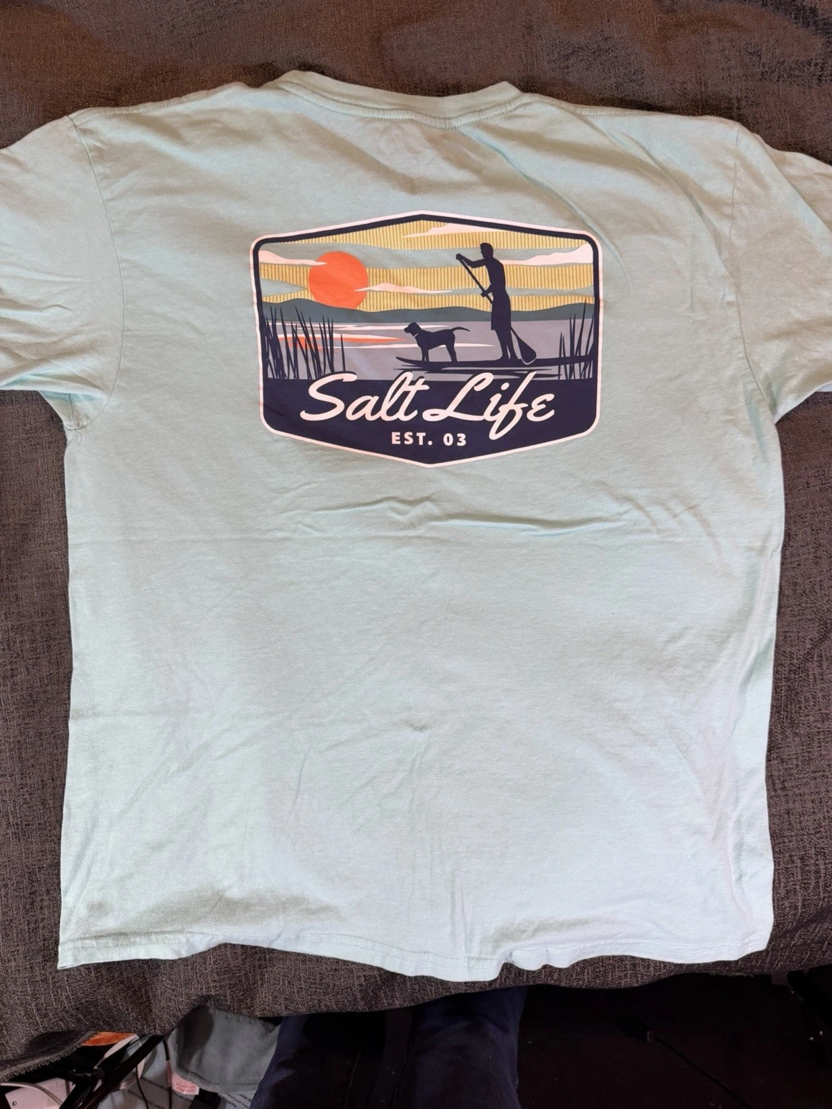 Salt Life Men's XL Light Blue Cotton Crew Neck Short Sleeve Graphic Logo Tee - product detail image 4