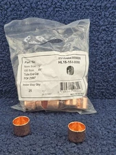 (QTY 25) 2515408989800: 1/2" x 5/8" Wrot Copper Tube End Cap Fits JMF