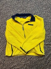 Vintage 90s Polo Sport Ralph Lauren Yellow Navy Full Zip Fleece Jacket