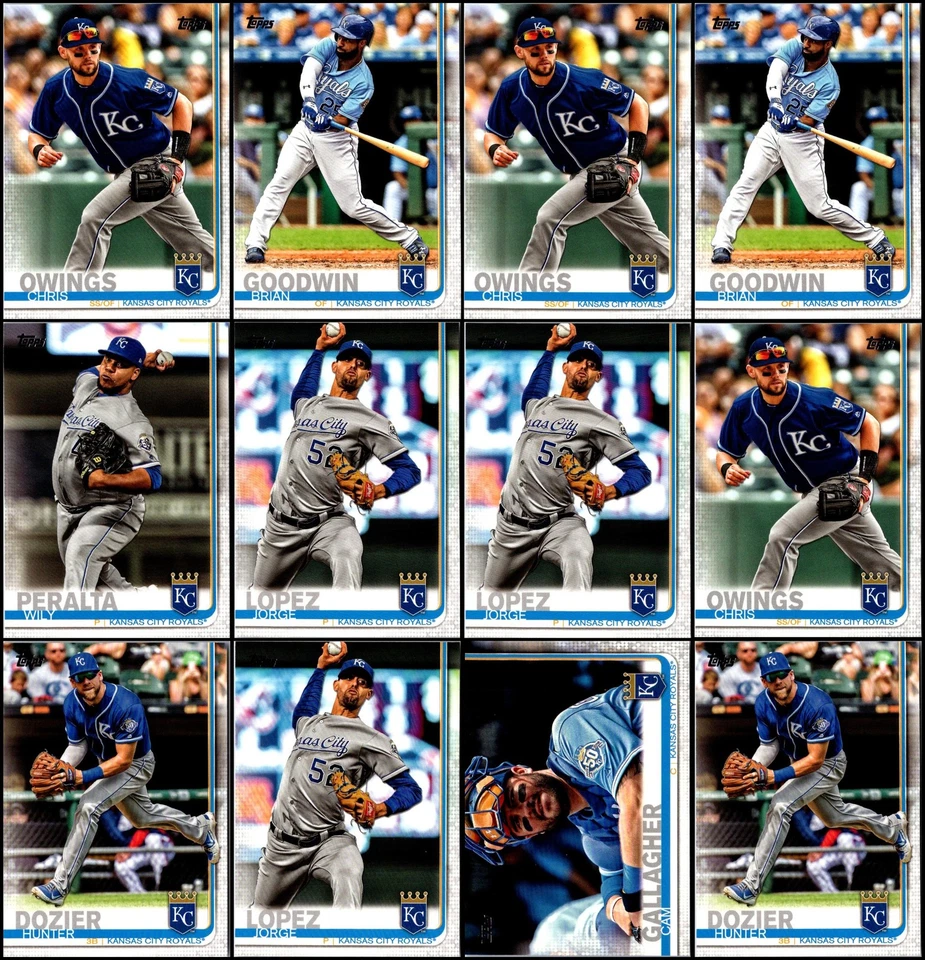 2019 年 Topps 堪萨斯城皇家队 (54) 卡套装 - 独家 - 成为第一张... — 第 3/4 张图片
