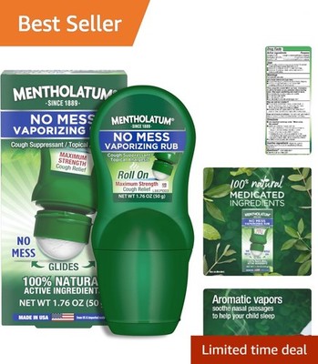Portable No Mess Vaporizing Rub, 1.76 Oz - Natural Soothing Chest & Pain Relief