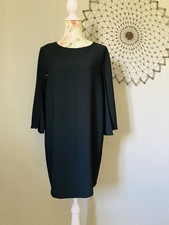 Chic Zara Black 60s Style Mini Dress With Split Sleeves Sz S (8/10)