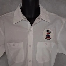Durable Press St Louis Zoo Line Work Shirt Large White
