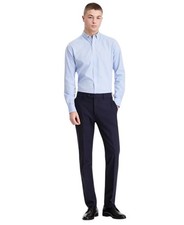 Bar Iii Mens Slim fit Wool Dress Pants 30 / 30 Navy Blue Plaid